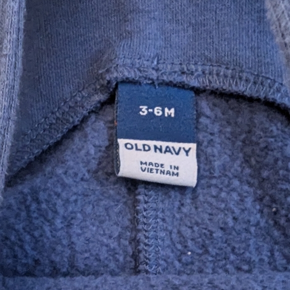 Old Navy Two Piece 3-6 months blue Flannel and overalls - Picture 6 of 8